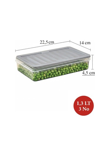 1,3 Lt Multi Saklama Kabı Difrize Uygun 12 Adet No:3 Şeffaf