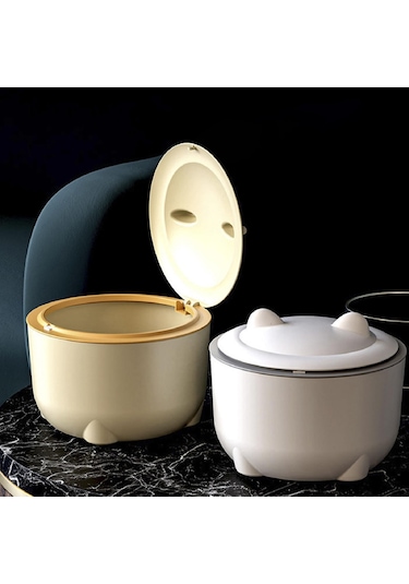 Suntek Masaüstü Çöp Tenekesi Sepeti Mini Kova Tezgah Ofis Beyaz