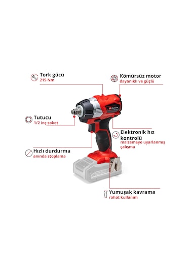 Einhell TP-CW 18 Li BL - Solo Kömürsüz Akülü Darbeli Somun Sıkma - 4510040