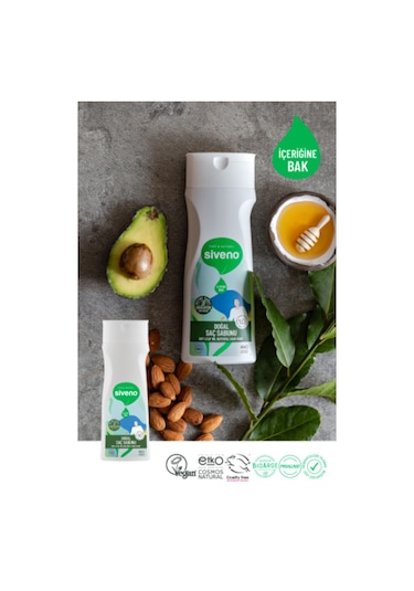 Siveno %100 Doğal Saç Sabunu Defne Yağlı Bal Avokado 9 Değerli Bitki Erkekler İçin Bitkisel Şampuan 300 ML