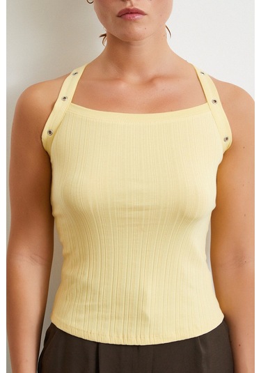 Arkası Çapraz Bağlamalı Top Sarı Sari