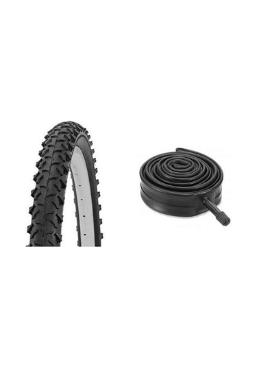 Meghna Bisiklet 24 x 1.95 Dış Lastik Ve İç Lastik Seti Siyah