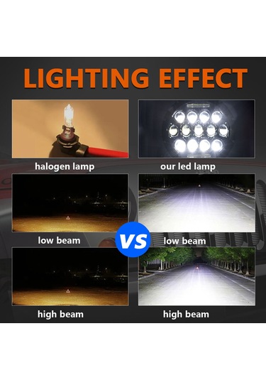 Padalink "7 İnç Evrensel Led Far H4 Bağlantılı - 20000 Lümen, Ip67 Su Geçirmez"