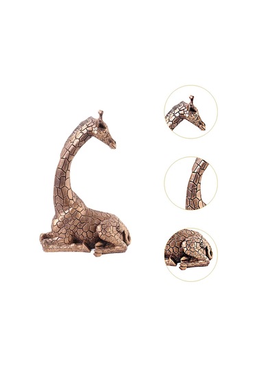 Homyl Reçine Heykelcik Tahsil Dekorasyon Zürafa Heykeli Dolap 22cmx32cm