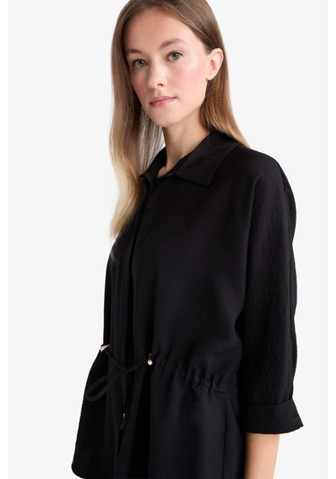 Defacto Beli Lastikli Uzun Kollu Gömlek F4972ax25aubk81 Siyah