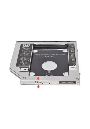 SSD Caddy 9.5 Mm Dvd To SSD Kızak 2 HDD Bağlama Kutu