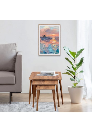 Neptün 3 Lü Zigon Sehpa Atlantik Çam