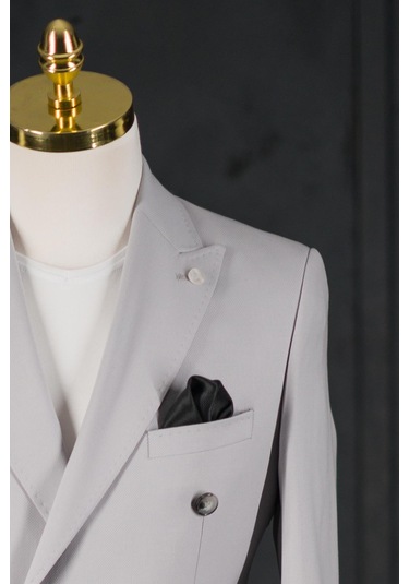 Sir Regular Fit Çift Yırtmaç Astarlı Erkek Kruvaze Tek Ceket 001