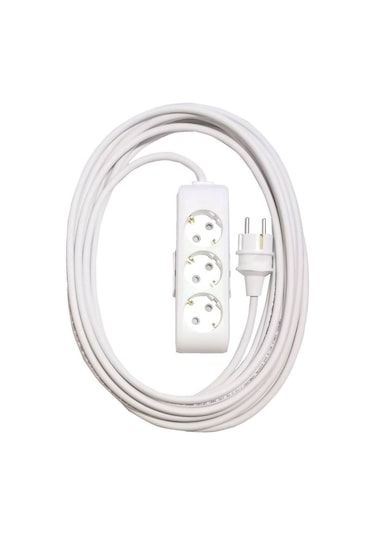 Ekonomik 3'lü Topraklı Çocuk Korumalı Grup Priz 25 Metre Düz Fiş 25 M