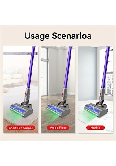 Elmpaly V7 V8 V10 V11 V15 Supurge Firca Basligi Yesil Isikli Ev Temizliği Yedek Parça