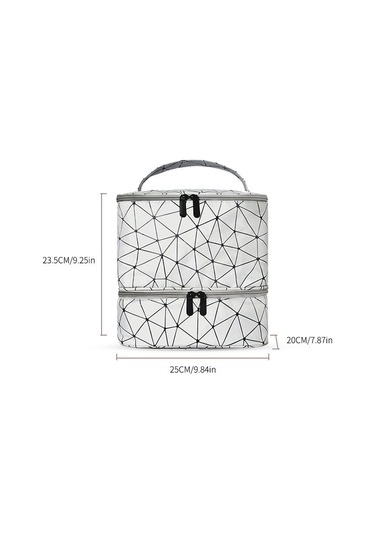 Reedark "çift Katmanlı Taşınabilir Tırnak Bakım Çantası - 30 Oje Şişesi Kapasiteli, Su Geçirmez Pu Kumaş" Mavi