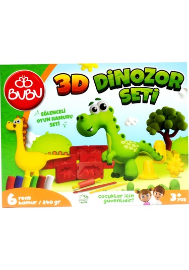 Bubu 3D Dinazorlar Oyun Hamuru Kalıpları ve Oyun Hamuru Seti