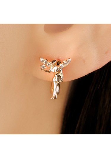 Lekka Design Kadın Kararmaz Lüks Melek Küpe