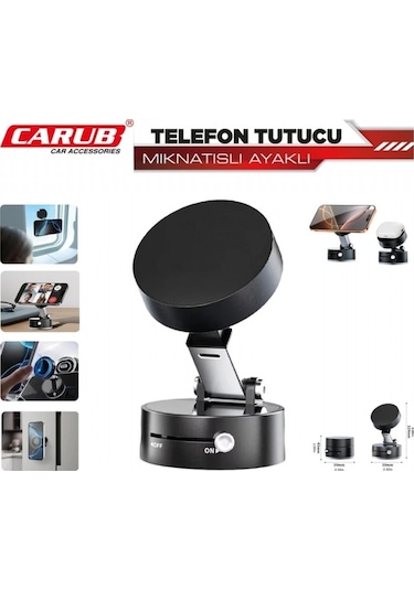 Carub Telefon Tutucu Mıknatıslı Ayaklı Ayarlı Siyah Br5901090 Siyah
