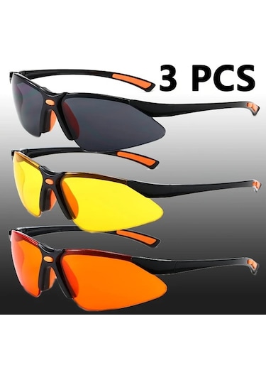 Willowhaven C8 Kırmızı 3 Adet İş Güvenliği Gözlüğü - Hafif Koruyucu