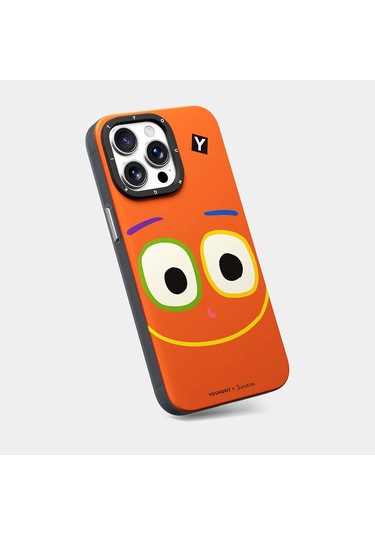 İphone 15 Pro Uyumlu Kılıf Magsafe Özellikli Sunshine Tasarımlı Youngkit Daily Happy Serisi Kırmızı