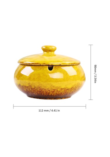 Yunboo Klasik Seramik Kapaçklı Tütünlük - Derin Kabuk, Sigara Yeri, Kaymaz Altı, Ev Dekorasyonu Kırmızı