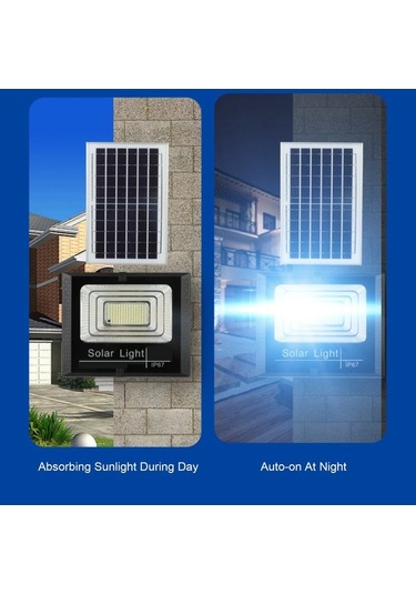 Pazly 30w 100 Led Güneş Enerjili Bahçe Lambası, 3 Modlu Zamanlayıcı, Parlaklık Ayarı, Ip67 Su Geçirmez, Dış Mekan Işıklama