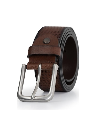Erkek Hakiki Gerçek Kot Deri Kemer Kahverengi Siyah 112529 001