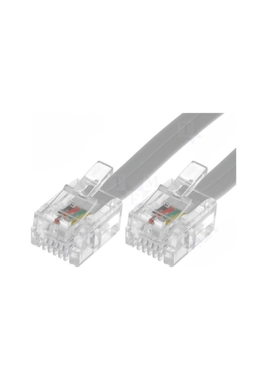Wozlo Telefon Kablosu 10 CM 2 Ucu Soketli Fabrikasyon - 10 Adet