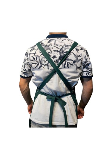 Koyu Yeşil Yeni Sezon Trend Çapraz Askılı Önlük Barista Garson Koyu Yeşil