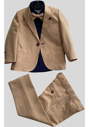 Premium Camel Ceketli Takım Elbise Hardal