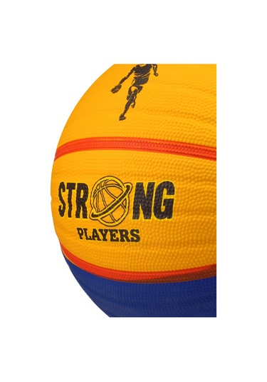 Telvesse Sarı Lacivert Basketbol Topu Grafiti Kauçuk Dayanıklı Deep Kanal Kabartmalı No:6 B66