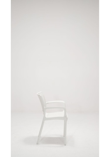 4 Adet Rattan Lüx Beyaz Sandalye / Balkon-bahçe-teras Beyaz