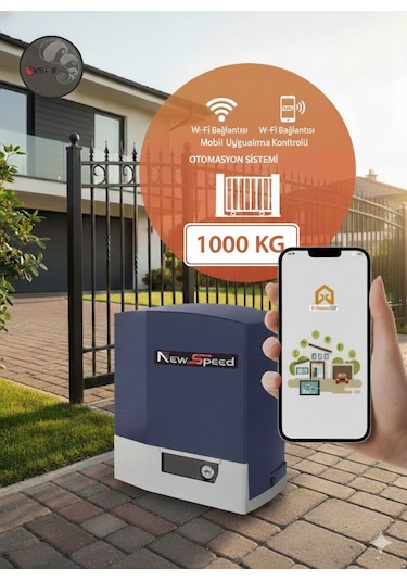 NEW SPEED. Smart. Akıllı. Kayar Kapı Motoru 1000 Kg. Ana Kart Korumalı. Tek Motor