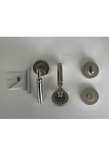 Nikel Parçalı Wc Kapı Kolu Ön - Arka Takım
