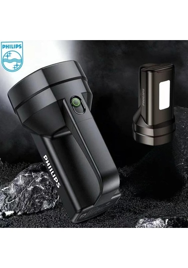 Boatshop1 Philips El Feneri Siyah Tasinabilir Arama Lambasi Uzun Pil Omru Acil Durum Isigi Buyuk Sel Feneri Siyah-