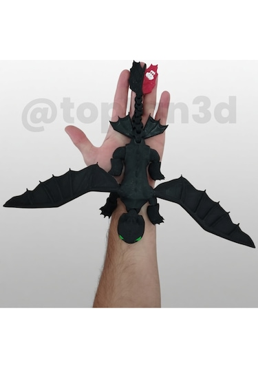 Mega Boy Ejderhanı Nasıl Eğitirsin Gecenin Öfkesi - Dişsiz Toothless - Hareketli Figür 25cm