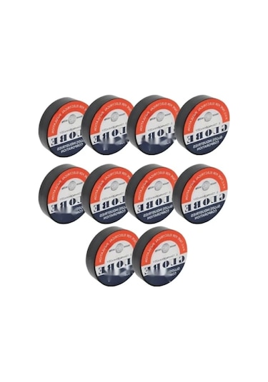 Siyah İzole Bant 10'lu Paket 0.13x19mm 0.45 - Beyaz - Düz - 100m
