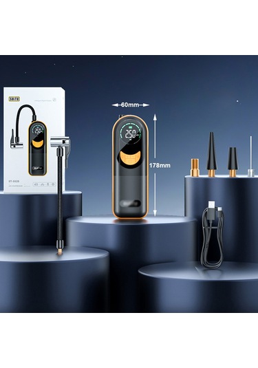 Yaozixa Kablosuz Akıllı Arabalar Lastik Hava Pompa, 4 Ön Ayar Modlu, Dijital Ekranlı, Otomatik Durdurma, 2000mah Li-po Pil, 150 Psı, Led Işık