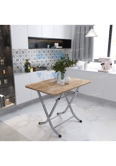 Dekoratif Katlanır Masa Mutfak Masası 70 120 Ahşap