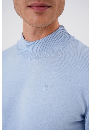 Tr 876 Slim Fit Mavi Klasik Triko Mavi