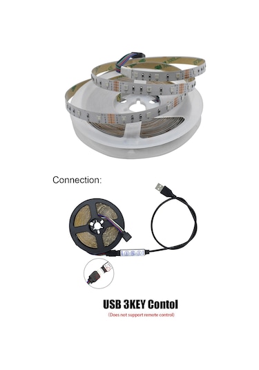 Alkese Renkli (Rgb) Tv Arkası Şerit Led Işık Dekoratif Led Lamba