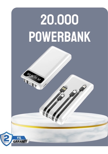 Buğz Hızlı Şarj Destekli 20.000mah Powerbank Usb Type-c Lightning Lcd