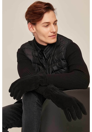 Suyutti Erkek Bileği Lastikli Polar Eldiven 430 Siyah Xl Siyah