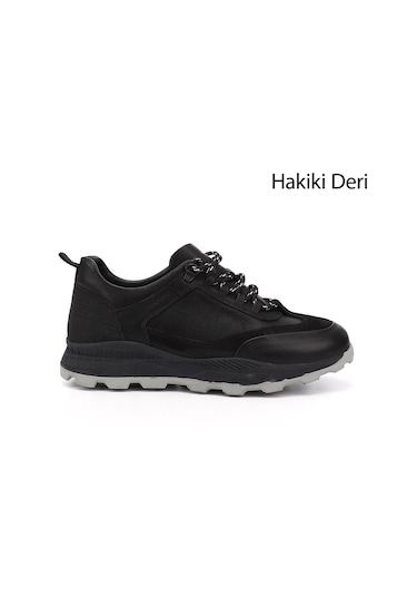 Gönderi(R) Erkek Siyah Bağcıklı Hakiki Deri Comfort Sneaker Ddma74201851 Siyah