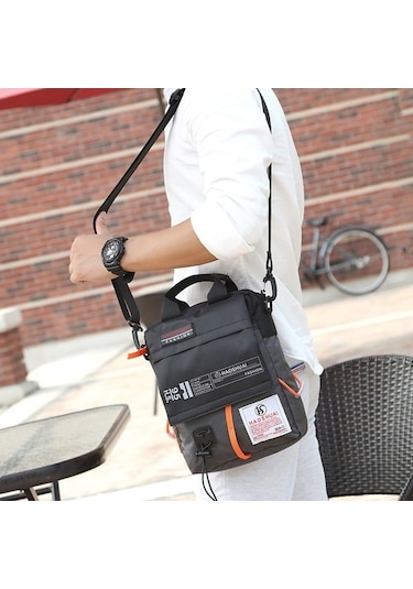 Dancemonkey 206-1 Erkek Omuz Askılı Crossbody Çanta 001, Küçük Ve Pratik Acı Kahverengi