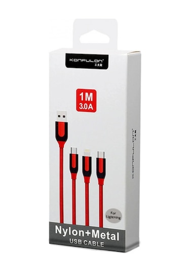S51 Lightning Kablo İphone Uyumlu 1m 3a - Siyah