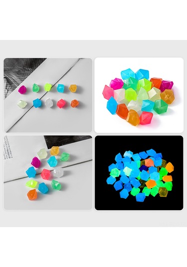 Ruicoo 100 Adet Beyaz Resin Işıklı Taşlar - Akvaryum Bahçe Peyzajı İçin Parıldayan Mini Yaratık Taş Paketi