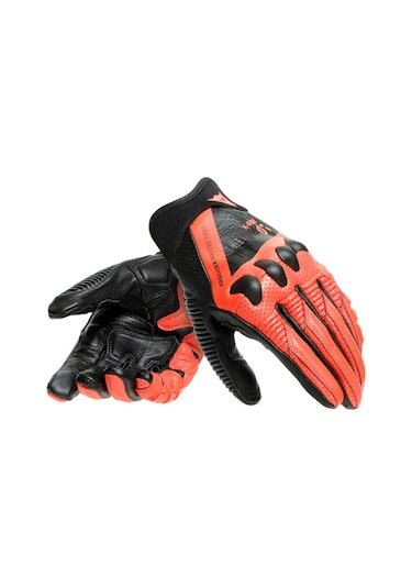 Dainese X-Ride Deri Eldiven Black Fluo Red