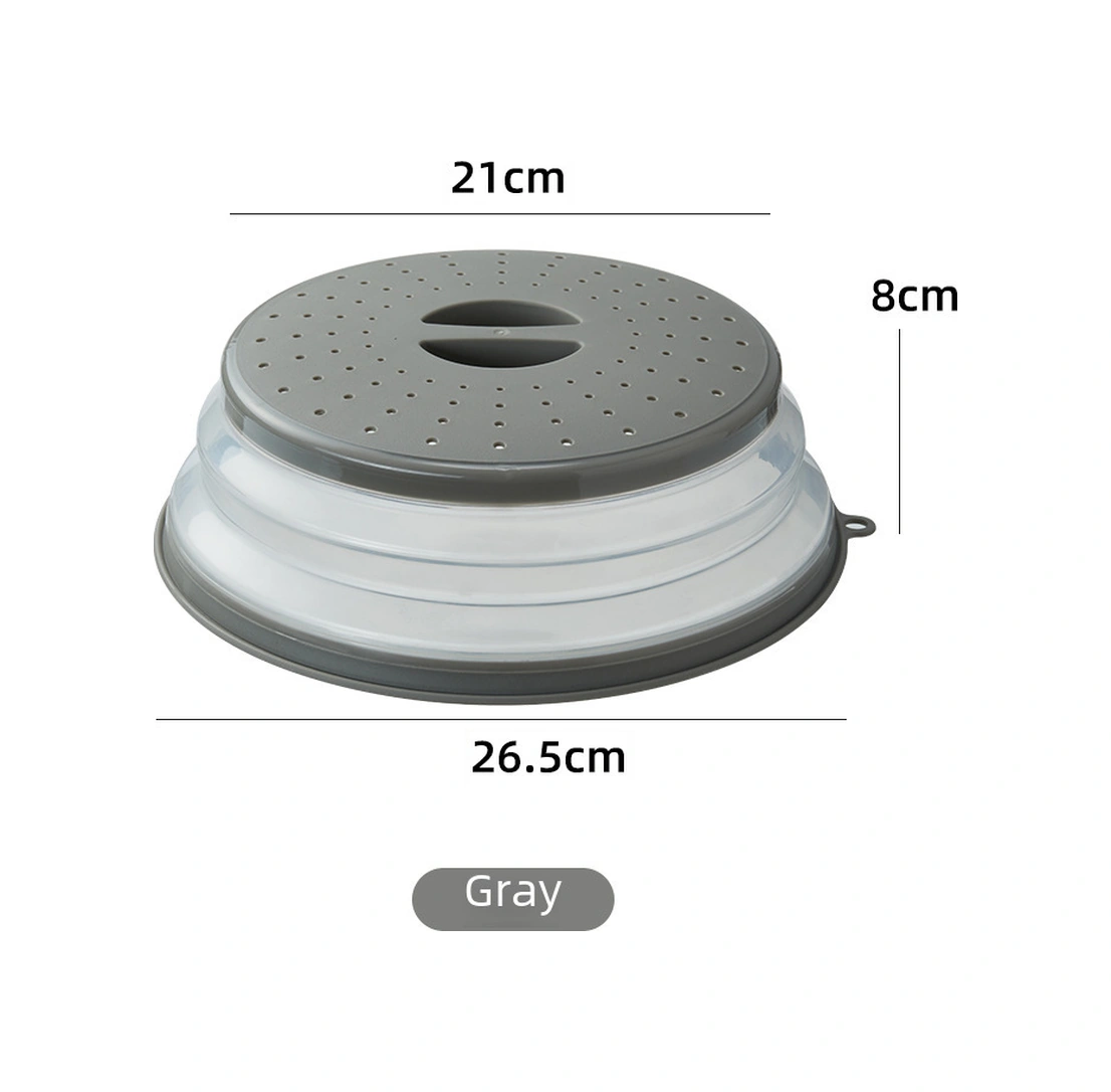 Qingmipy Sıcak Tutucu Silikon Mikrodalga Kapağı - Yağ Ve Spreyi Engelle, Katlanabilir, Saklama Kolu İle Multifonksiyonel Muhafaza Örtüsü Siyah Diğer