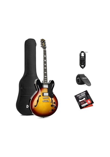 Donner Djp-1000 Semi-hollow Elektro Gitar Sunburst