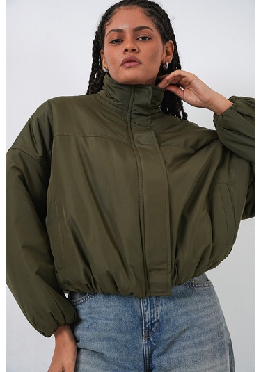 Bigdart Kadın Oversize Bomber Şişme Mont 5124 - Haki