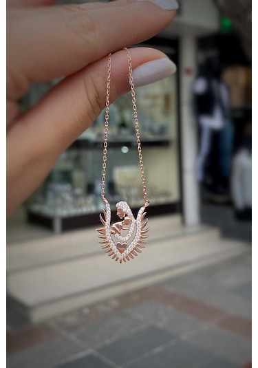 Gümüş Anne Bebek Çocuk Kolyes Sly253e23 Altın - Gümüş