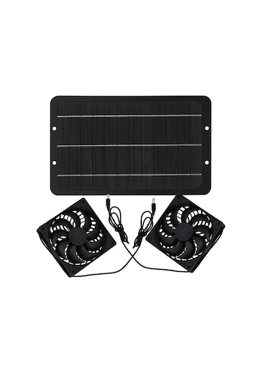 Boatshop1 Güneş Paneli Çift Fan Güneş Enerjili Çift Fan Tavuk Kümesi Sera Kulübe Evcil Hayvan Evi Pencere Havalandırması İçin Dayanıklı