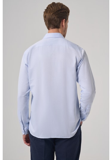 Morven Erkek A. Mavi Trend Slim Fit İtalyan Yaka Gömlek 25mc004068311 A. Mavi A. Mavi